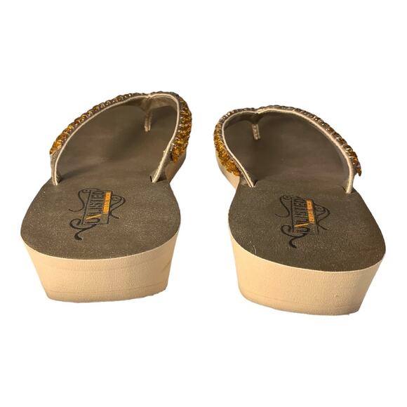 Unlisted by Kennth Cole Women's Shell Sequins Thong Sandals 9.5 - Picture 3 of 6